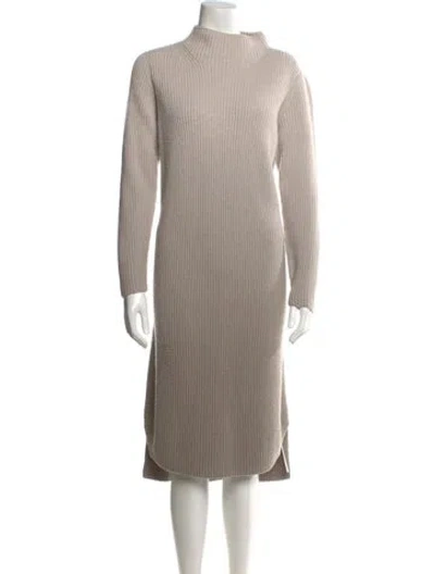 Pre-owned Lafayette 148 Wool Midi Length Dress In Neutral