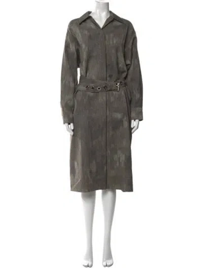 Pre-owned Lafayette 148 Wool Midi Length Dress In Neutrals