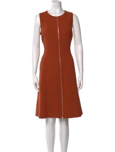 Pre-owned Lafayette 148 Wool Midi Length Dress In Orange