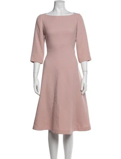 Pre-owned Lafayette 148 Wool Midi Length Dress In Pink