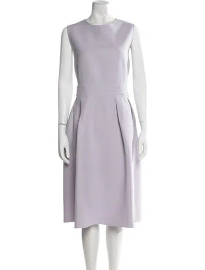 Pre-owned Lafayette 148 Wool Midi Length Dress In Purple