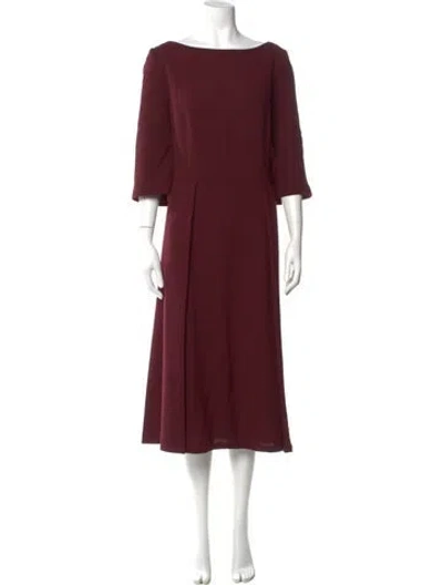 Pre-owned Lafayette 148 Wool Midi Length Dress In Red