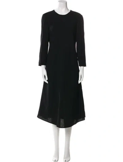 Pre-owned Lafayette 148 Wool Midi Length Dress W/ Tags In Black