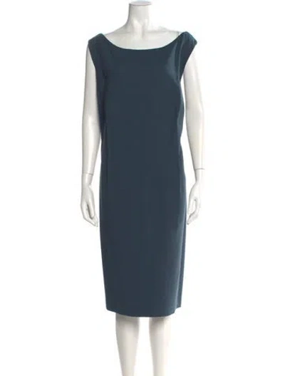 Pre-owned Lafayette 148 Wool Midi Length Dress W/ Tags In Blue