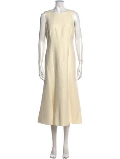 Pre-owned Lafayette 148 Wool Midi Length Dress W/ Tags In Neutrals