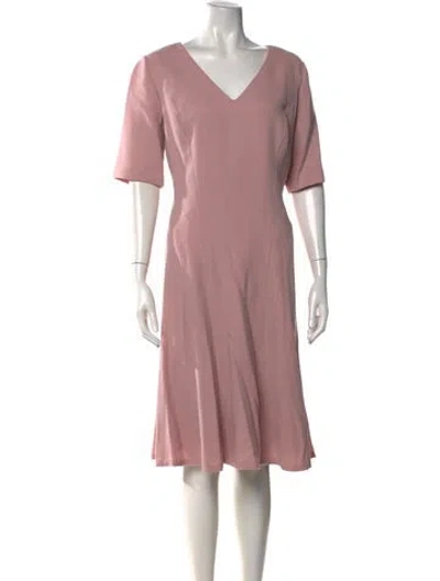 Pre-owned Lafayette 148 Wool Midi Length Dress W/ Tags In Pink