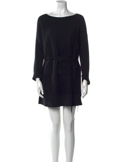 Pre-owned Lafayette 148 Wool Mini Dress In Black