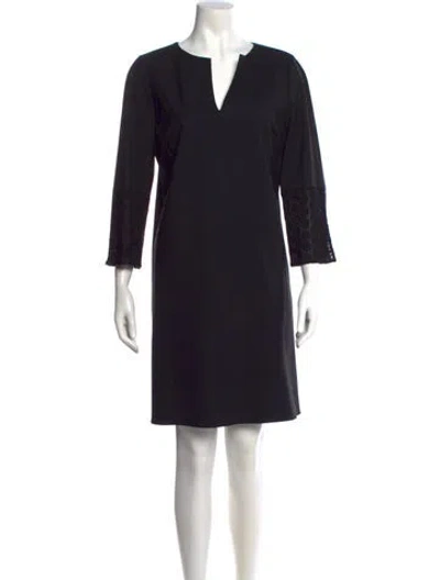 Pre-owned Lafayette 148 Wool Mini Dress In Black