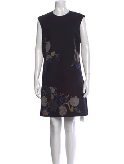 Pre-owned Lafayette 148 Wool Mini Dress In Black