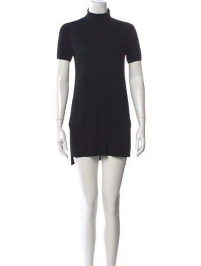 Pre-owned Lafayette 148 Wool Mini Dress In Black
