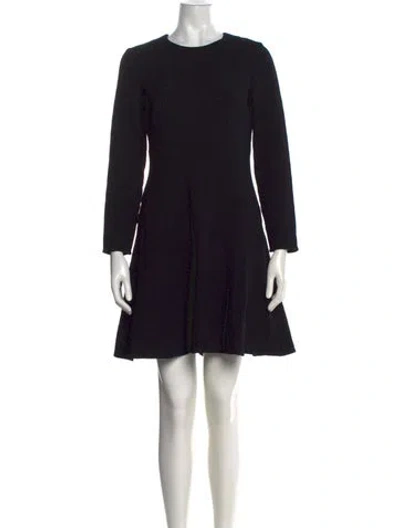 Pre-owned Lafayette 148 Wool Mini Dress In Black