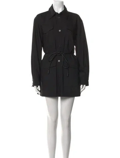 Pre-owned Lafayette 148 Wool Mini Dress In Black