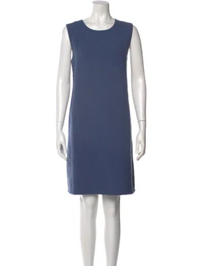 Pre-owned Lafayette 148 Wool Mini Dress In Blue