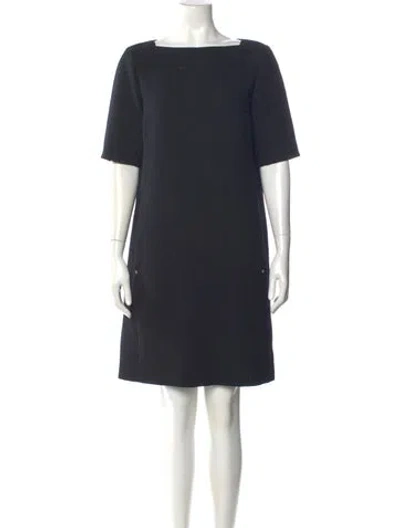 Pre-owned Lafayette 148 Wool Mini Dress In Blue