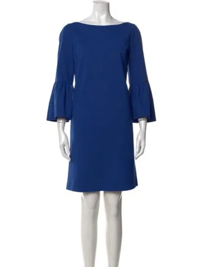 Pre-owned Lafayette 148 Wool Mini Dress In Blue