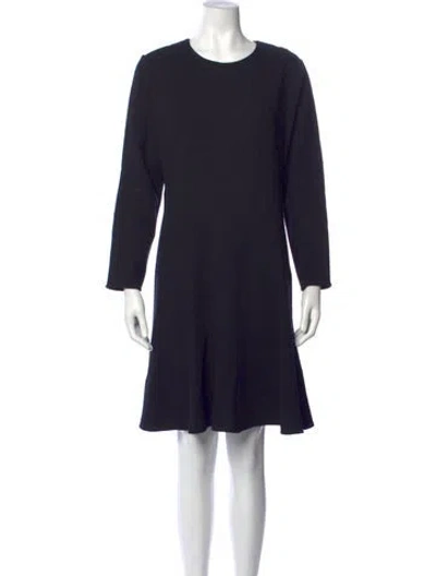 Pre-owned Lafayette 148 Wool Mini Dress In Blue