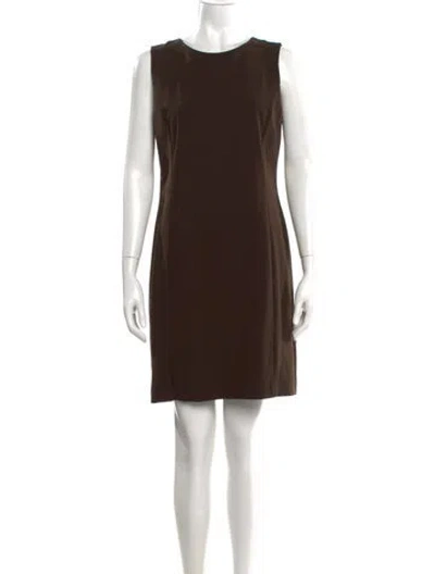 Pre-owned Lafayette 148 Wool Mini Dress In Brown
