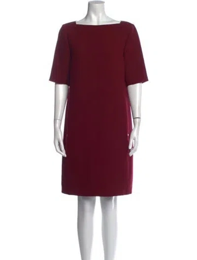 Pre-owned Lafayette 148 Wool Mini Dress In Burgundy