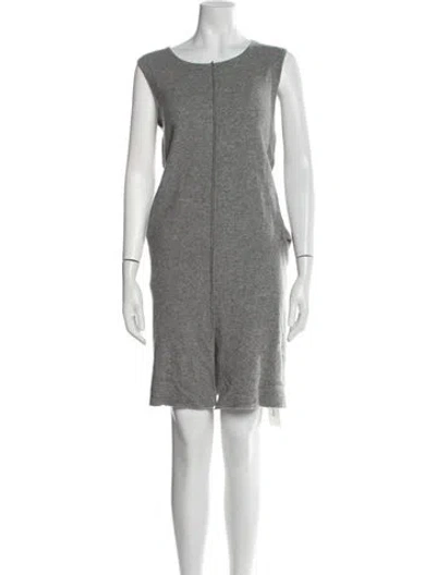 Pre-owned Lafayette 148 Wool Mini Dress In Gray