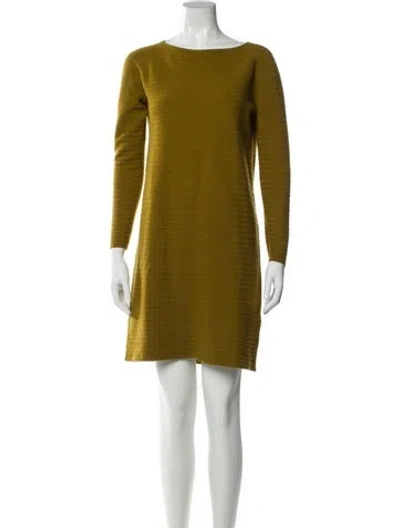 Pre-owned Lafayette 148 Wool Mini Dress In Green