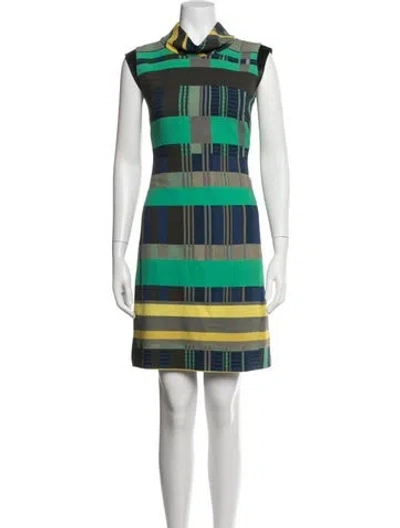 Pre-owned Lafayette 148 Wool Mini Dress In Green