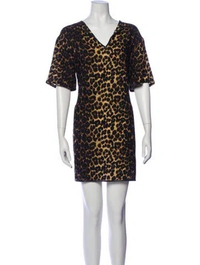 Pre-owned Lafayette 148 Wool Mini Dress In Multi