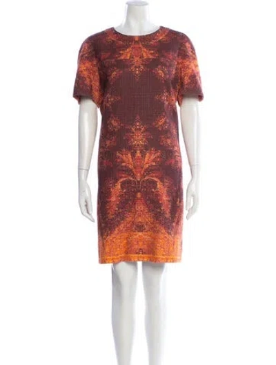 Pre-owned Lafayette 148 Wool Mini Dress In Orange