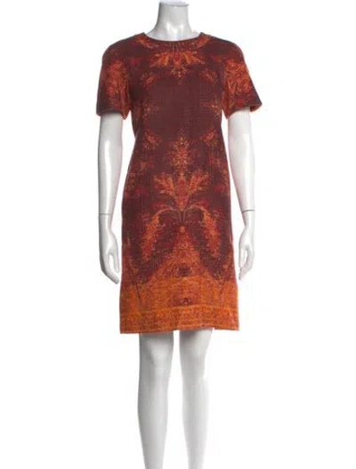 Pre-owned Lafayette 148 Wool Mini Dress In Orange
