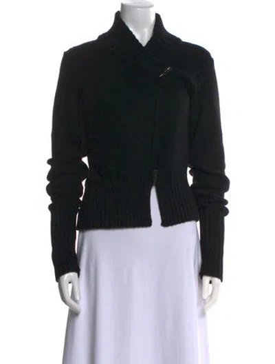 Pre-owned Lafayette 148 Wool Mock Neck Sweater In Black