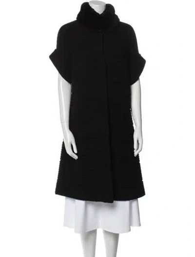 Pre-owned Lafayette 148 Wool Mock Neck Sweater In Black
