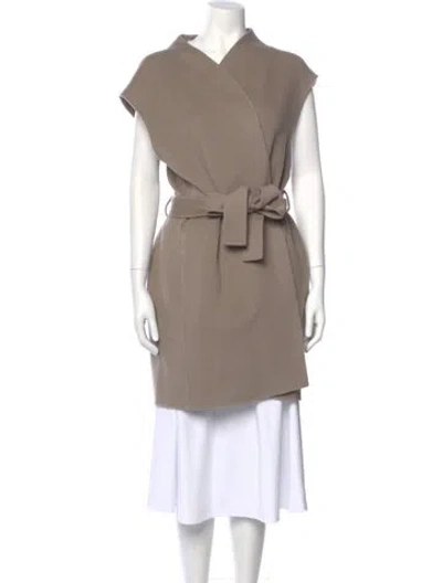 Pre-owned Lafayette 148 Wool Mock Neck Sweater In Neutral