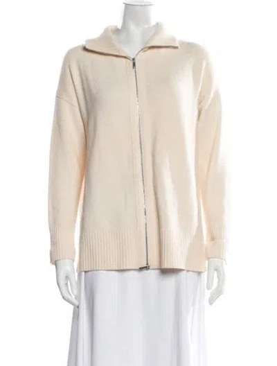 Pre-owned Lafayette 148 Wool Open Front Sweater In Neutrals