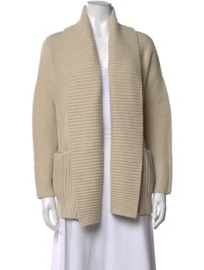Pre-owned Lafayette 148 Wool Open Front Sweater W/ Tags In Neutrals