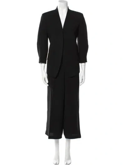 Pre-owned Lafayette 148 Wool Pant Set In Black