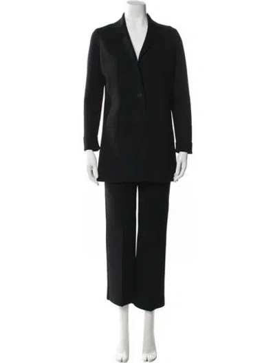 Pre-owned Lafayette 148 Wool Pant Set In Black