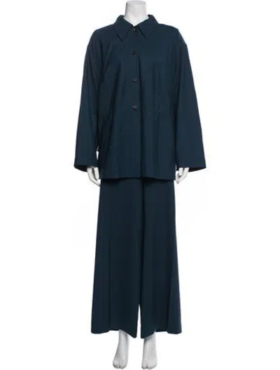 Pre-owned Lafayette 148 Wool Pant Set In Blue