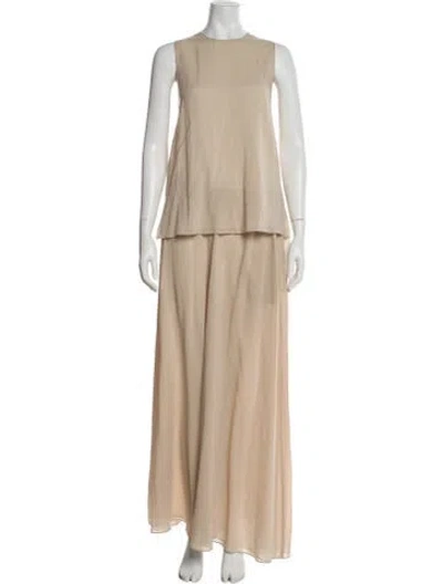 Pre-owned Lafayette 148 Wool Pant Set In Neutral