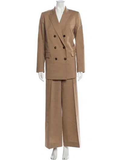 Pre-owned Lafayette 148 Wool Pant Set In Neutral