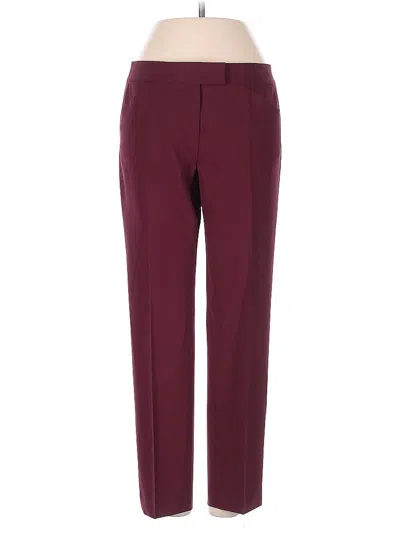 Pre-owned Lafayette 148 Wool Pants In Burgundy