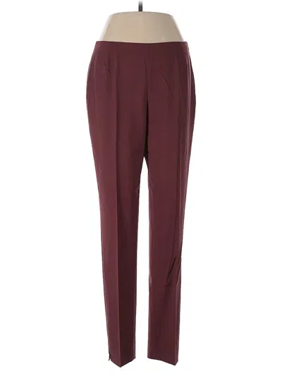 Pre-owned Lafayette 148 Wool Pants In Burgundy