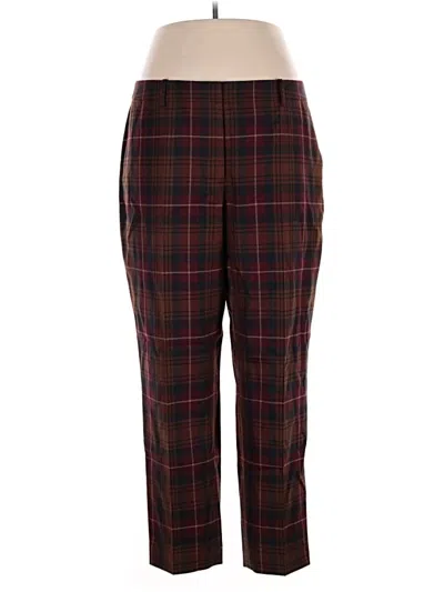 Pre-owned Lafayette 148 Wool Pants In Burgundy