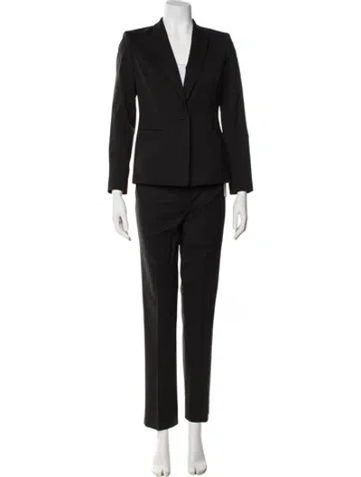Pre-owned Lafayette 148 Wool Pantsuit In Black