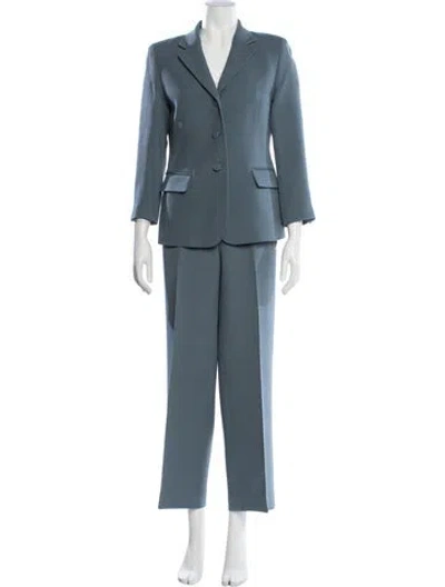 Pre-owned Lafayette 148 Wool Pantsuit In Blue