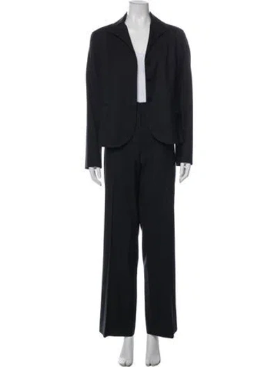 Pre-owned Lafayette 148 Wool Pantsuit In Gray