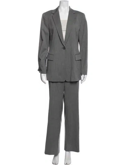 Pre-owned Lafayette 148 Wool Pantsuit In Gray