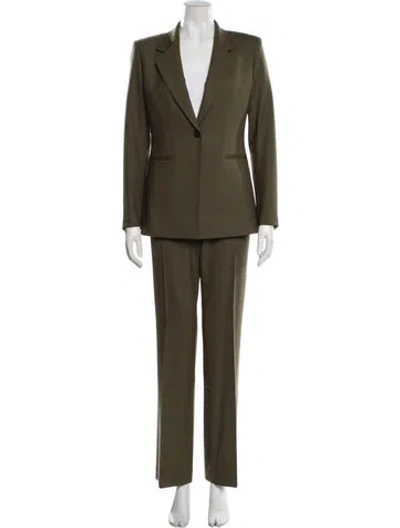 Pre-owned Lafayette 148 Wool Pantsuit In Green