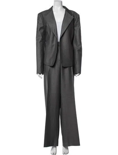 Pre-owned Lafayette 148 Wool Pantsuit In Grey