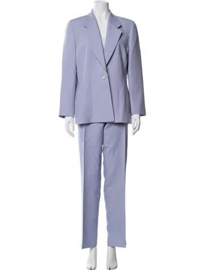 Pre-owned Lafayette 148 Wool Pantsuit In Purple