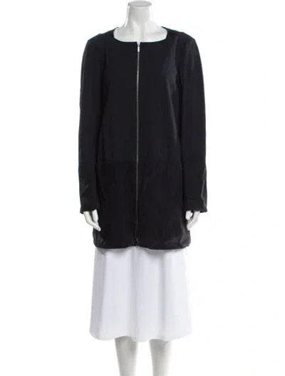 Pre-owned Lafayette 148 Wool Parka In Blue