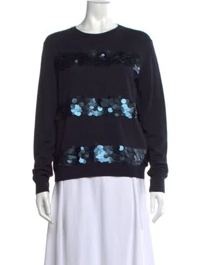 Pre-owned Lafayette 148 Wool Patterned Sweater In Black